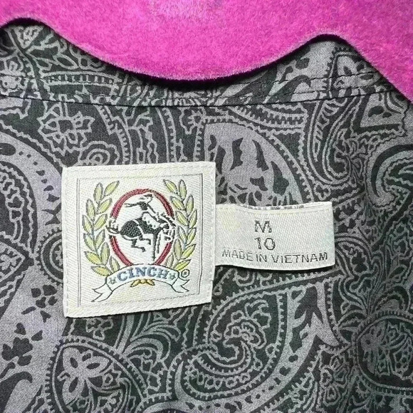 Cinch Western Dress Shirt Boys Medium (10) Button Down A0049 - Picture 3 of 4